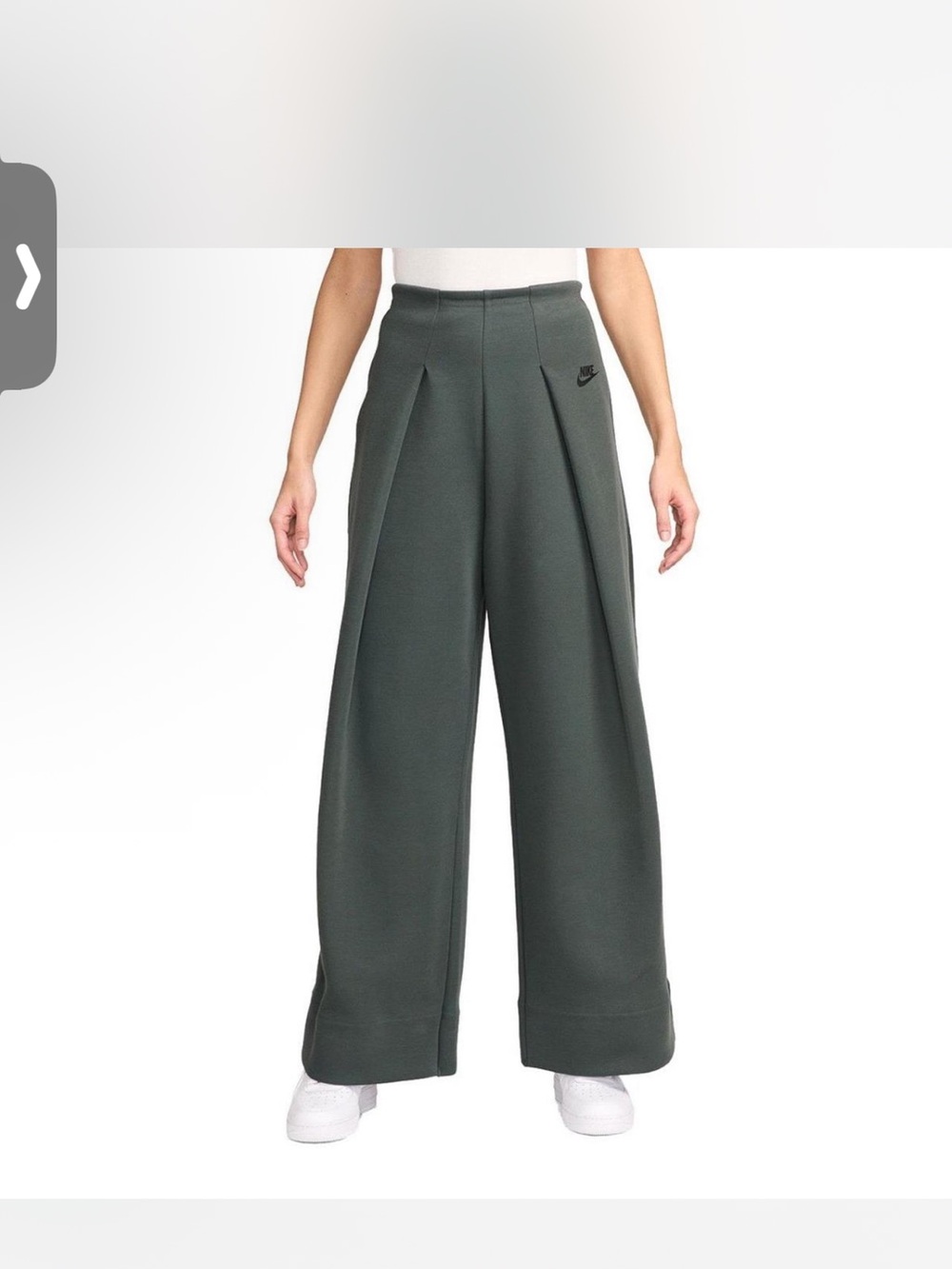 Nike Forest Green Joggers wide leg size small oversize waist 26” $140 retail